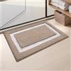 COLOR&GEOMETRY Tappeto Bagno Antiscivolo 40 x 60 cm,Beige e Bianco | Assorbente Tappeti in Microfibra Soffice,Fondo Antiscivolo,Morbido,Lavabile in Lavatrice,Tappetino Bagno per Doccia e Vasca