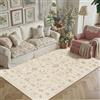 PureCozy Tappeto Salotto Beige 160x230 cm Antiscivolo Interno Carpet | Lavabile, Pelo Corto, Morbido, Moderno Floreale Tappeti per Cucina, Camera, Ufficio, Bagno
