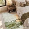 TOPICK Tappeto Salotto 120x160cm Verde Vintage Moderno | antiscivolo, lavabile, pelo corto, morbido, grande, facile da mantenere, adatto per camera da letto, sala, cucina e ufficio
