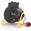 SIAL Stufa Elettrica Industriale - Termoventilatore 9000 W - Per Cantiere, Officina o Garage (Nero)