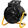 SIAL Stufa Elettrica Industriale - Termoventilatore 3000 W - Per Cantiere, Officina o Garage (Nero)