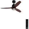 CREATE / WINDSTYLANCE S/Ventilatore da soffitto ABS con luce nero pale effetto legno scuro con telecomando / 40W, Temporizzatore, Ø112 cm, 6 velocità, silenzioso, estate-inverno, doppia altezza
