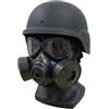 Generic Set Casco Tattico e Maschera Antigas Finta per Airsoft e Cosplay | Corpo in TPR, Lenti in PC, Doppia Ventola, Imbracatura Elastica a 6 Punti, Cinturino Regolabile, Peso Circa 360 g