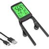 HONG TU SHENG 3.3 pollici grande schermo lampeggiante bici GPS, tipo - C caricatore metro bici wireless, multi - funzione doppio supporto di estensione fissa, contatore GPS bicicletta con retroilluminazione LED