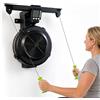 Vdniduir Macchina per esercizi di sci, simulatore di sci compatto, design con montaggio a parete e su rack, con 10 livelli di resistenza ad aria, allenamento cardio completo per garage e casa