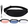 DORNNA® Marsupio Sportivo Uomo Donna Grande, Cintura Regolabile e Fibbia a Sgancio Rapido, Waist Bag in Nylon Impermeabile per Running, Viaggio, Escursioni o Ciclismo. (Nero)