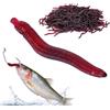 Generisch 100 vermi da pesca artificiali, con | Esca morbida realistica da 3,48 cm per pesce, salmone, spigola, trota, all'aperto, acqua salata, laghetto, lago