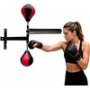 Generic Barra da boxe da parete, barra da boxe Reflex con 2 palline da boxe, asta girevole a 360° e regolabile in altezza, montaggio a parete e salvaspazio, installazione e rimozione rapida, per casa e fuori