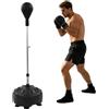 CLKAX Punchingball - Sacco da boxe da 120-160 cm, regolabile in altezza | 6 ventose in gomma e molla in acciaio da 4 cm, rimbalzo a 90°, base riempibile fino a 60 kg, robusto e durevole