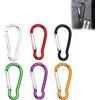 Muvic Mini Moschettone 59 mm 6 pezzi, alluminio, clip D, portachiavi | Lega di alluminio, formato leggero, molla di apertura, accessori di fissaggio, borse, chiavi, escursionismo, campeggio