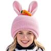 Byuexhp Copricasco da Sci Divertente Accessorio Invernale in Maglia Elastica con | Accessorio Casco Copricapo Invernale Per Snowboard Skateboard Moto Donne Uomini Giovani Adulti e Ragazze Rosa