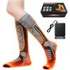 FXTBEG Calzini riscaldati per uomo e donna, 5 V, 5000 mAh, batteria grande, ricaricabili, calzini riscaldati elettrici, 3 impostazioni di riscaldamento, calzini elettrici per il riscaldamento delle dita