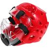 YARNOW Casco Protettivo da Taekwondo Rosso per Viso e Orecchie 56 CM | Maschera Integrale con Schermo Ampio, Imbottitura Morbida e Struttura Cava, per Allenamento e Gare