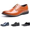 Hitmars Scarpe Stringate Uomo Derby Scarpe Oxford Pelle Verniciata Elegante Scarpe Basse Business Formale Classico Nero Blu Marrone Khaki EU37-EU48