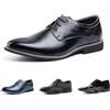 Hitmars Scarpe Stringate Uomo Derby Scarpe Oxford Pelle Verniciata Elegante Scarpe Basse Business Formale Classico Nero Blu Marrone Khaki EU37-EU48