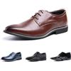 Hitmars Scarpe Stringate Uomo Derby Scarpe Oxford Pelle Verniciata Elegante Scarpe Basse Business Formale Classico Nero Blu Marrone Khaki EU37-EU48
