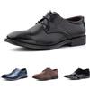 Hitmars Scarpe Stringate Uomo Derby Scarpe Oxford Pelle Verniciata Elegante Scarpe Basse Business Formale Classico Nero Blu Marrone Khaki EU37-EU48