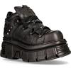 New Rock Stivaletti Unisex New Rock a Torre in 100% Vera Pelle con Plateau Punk Gotico alla Moda
