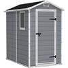 Keter Casetta Manor 4X6 Grigia In Resina Cm 130X192X198 H