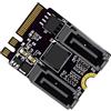 NGFF Adattatore convertitore da PCI Express a SATA 3.0 6Gbps a doppia porta NGFF Key A+E, scheda di estensione per disco rigido JMB582 2230, selettore di porte moltiplicatore SATA PM