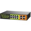 SICSOLINK Switch PoE+ Gigabit a 8 porte, 120W, 2 SFP Uplink Switch non | IEEE802.3af/at, 30W/Port, 4KV Lightning, priorità QoS, alimentazione integrata, montaggio a 3 vie, Plug & Play
