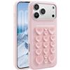 Rokmym Custodia per iPhone 16, in silicone, con ventosa, a forma di cuore, in morbido silicone, antiurto, antigraffio, rosa