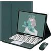 HLTOOP Custodia con Tastiera per Samsung Galaxy Tab A8 10.5 Modello SM-X200 X205 X207, Tastiera Bluetooth Ricaricabile con Touchpad, Portapenne Integrato, Mouse per Tablet,Deep Green