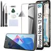 RongZy Schermo LCD per Xiaomi Redmi Note 12 5G Sostituzione Display per Xiaomi Poco X5 5G Digitizer Assembly Vetro di Ricambio Touch Screen con Strumenti(6.67,Nero con Cornice)