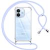 Pnakqil Cover Trasparente per Xiaomi Redmi Note 17 Pro 5G con Cordino,Viola | Trasparente Custodia con Laccio Tracolla Cellulare Girocollo Collana Protettiva per Xiaomi Redmi Note 17 Pro 5G 6,83