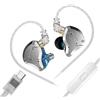 KINBOOFI KZ ZS10 Pro - Auricolari da gioco di tipo C, USBC, cuffie IEM con driver 4BA e 1DD, auricolari cablati KZ HiFi IEM con staccabile