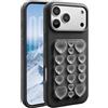 Rokmym Custodia per iPhone 13 Pro Max, in silicone, con ventosa, a forma di cuore, in morbido silicone, antiurto e antigraffio, colore nero