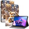 Generico DayQiQiPu Custodia per Lenovo Tab M10 Plus (3a Gen) TB-125, TB-128 (10,6 Pollici) Cover Ribaltabile in pelle PU Motivo Orso Diamante Guscio Portafoglio con Supporto Custodia Multifunzionale, 07