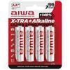 Aiwa Batterie alcaline AB-AALR6/4 AA (LR6) con capacità di 400 min con alluminio