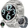 MYSHUN Smartwatch da uomo con funzione telefonica, torcia elettrica AMOLED 5 ATM Smart Watch tracker di attività con 123 modalità sportive, monitoraggio della pressione sanguigna, contapassi, orologio