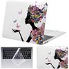 FFBOFFC Custodia Compatibile per MacBook Pro 13 Pollici 2012 2011 2010 2009 2008 Vecchia Versione Modello A1278 con CD-ROM, Plastica Protettiva Rigida Caso & Tastiera Cover, Farfalla fiore e ragazza