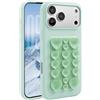 Rokmym Custodia per iPhone 18 Pro Max, in silicone, con ventosa, a forma di cuore, in morbido silicone, antiurto e antigraffio, verde chiaro