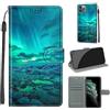 TOMYOU Cover per iPhone 11 Pro, aurora verde | Antiurto Protettiva Portafoglio, Slot per Schede, Magnetica, Custodia in Pelle PU, Libro Flip,Funzione Stand