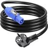 wecan Cavo Alimentazione Spina UE 3 Poli a PowerCon NAC3MPA, 1,5mm² 15AWG 15A 2m 6,6FT, Prolunga per Display LED, Luci Palcoscenico, Dispositivi Audio Video