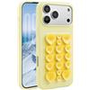Rokmym Custodia per iPhone 18 Pro Max, in silicone, con ventosa, a forma di cuore, in morbido silicone, antiurto e antigraffio, color crema