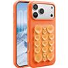 Rokmym Custodia per iPhone 18 Pro Max, in silicone, con ventosa, a forma di cuore, in morbido silicone, antiurto e antigraffio, colore arancione