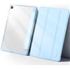 EasyAcc Custodia Cover Compatibile con Samsung Galaxy Tab S6 Lite 10.4 Pollici 2024/2022/2020 SM-P610N/P615N con Funzione Auto Wake Up/Sleep,con Pencil Holder, Bianco Ghiaccio Blu