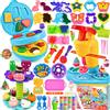 NLMWTI Plastilina Bambini 3 4 5 6 anni, 98 Pasta Modellabile Plastilina per Bambini con 24 vasetti Plastilina Macchina Pasta Gelateria Hamburger, Giochi Bambini Regalo