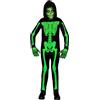 W WIDMANN MILANO Party Fashion - Costume da bambino Scheletro | Tuta con cappuccio, si illumina alla luce UV, costume di Halloween per il Carnevale e feste a tema horror