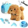 KBIBCK Elettronico Cane Giocattolo, Cane Giocattolo Che Cammina E Abbaia, Peluche Cane Interattivo, Cane di Peluche Elettronico con Accessori per Cuccioli, Regalo per Bambini Dai 4 Anni in Su