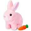 Sunshine smile Coniglio Rimbalzante - Giocattolo Che Salta, Coniglietto Parlante di Peluche Piccolo, Suoni e Orecchie e Naso Si Muovono, Regalo per Pasqua e Natale
