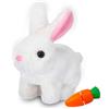 Sunshine smile Coniglio rimbalzante, giocattolo coniglio che salta, coniglietto parlante, coniglietto di peluche piccolo, suoni e orecchie e naso si muovono, coniglietto di peluche per Pasqua, regalo di Natale