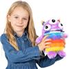 Worry Yummy Mostro di peluche per bambini, 28 cm, morbido peluche per bambini - ragazzi e ragazze ansia, stress e paura che riduce il sonno, compagno di sonno - Viola 'Zipper'