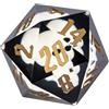 Cusdie D&D - Dadi grandi D20 da 55 mm, con bordi affilati, 20 facce, fatti a mano, per giochi di ruolo, giochi da tavolo (teschio bianco con farfalla blu)
