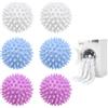 GNALIA Pallina Dosatrice Detersivo Per Lavatrice - 6 Pezzi Palla Asciugabiancheria Antipiega Riutilizzabili, Antistatiche Naturali, 4 Cm, Colori Bianco, Blu E Rosa Violaceo