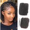 yuefer 1B# - Capelli umani afro ricci sfusi, 25,4 cm, 50 g | Extension per capelli intrecciati, 25,4 cm, colore nero naturale